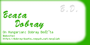 beata dobray business card